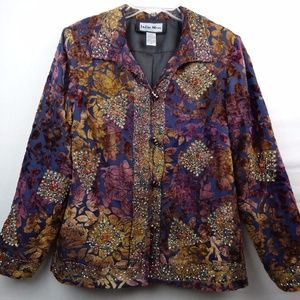 Indigo Moon Jacket Blue Purple Floral Beaded Boho